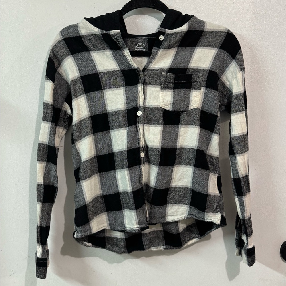 Wonder Nation Black and White Plaid Hoodie